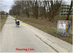 1 km för 5km-löparna precis efter elskåpet.